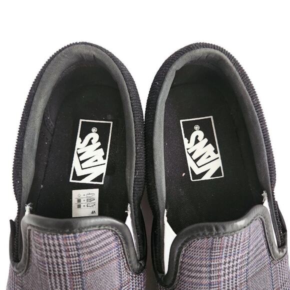 Vans Off the Wall Women's 8 Men's 6.5 Gray Plaid Slip-On Loafer Sneaker - Picture 5 of 7